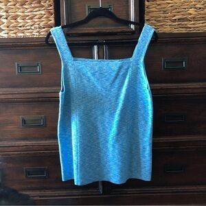 Vintage Damask blue heather stretch cotton knit tank top in size XL